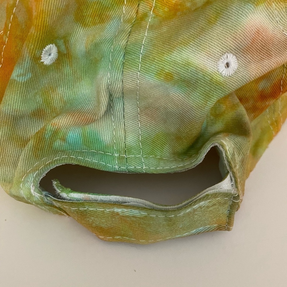 Handmade Vibrant Tie-Dye Adjustable Baseball Cap One of A Kind Street Style - Picture 9 of 9